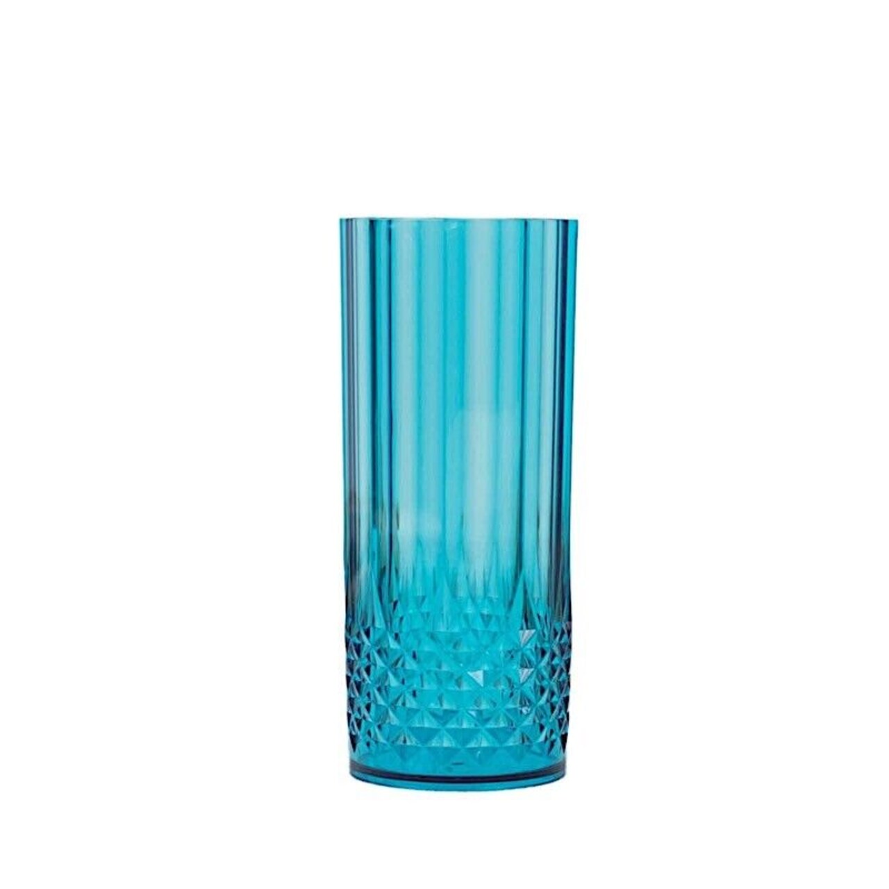 6 Crystal Ocean Blue 14 oz Plastic Disposable DRINKING GLASSES